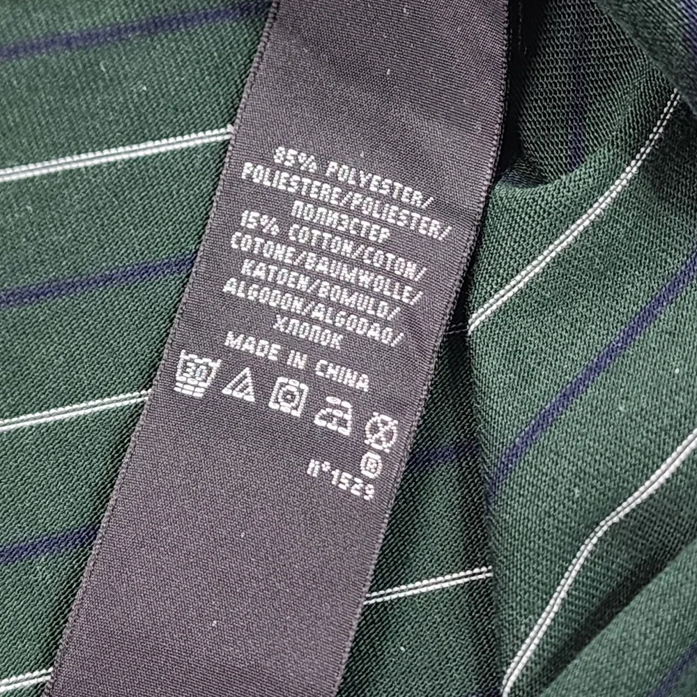 RLX Ralph Lauren Golf Polo Mens Large Green White Blue Striped Performance Shirt